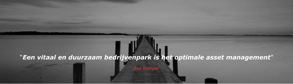 “Een vitaal en duurzaam bedrijvenpark is het optimale asset management” Bas Kemper
